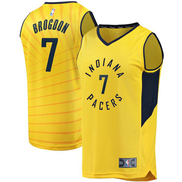 Maillot nba Indiana Pacers Statement Edition Homme Malcolm Brogdon 7 Jaune